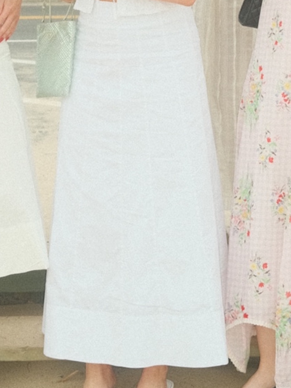 STAUD White Maxi Linen Skirt